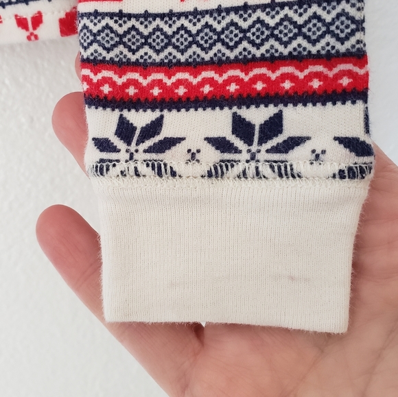 Vinyard Vines Kids Girls Pajama Top Size 5 White Blue Red Snowflake Whale Henley - Picture 6 of 7